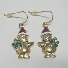 Products: Gold Plated Christmas Snowman Earrings