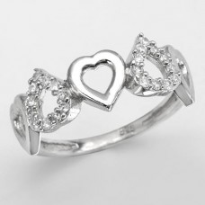 Products: Cz Sterling Silver Heart Ring Size 7