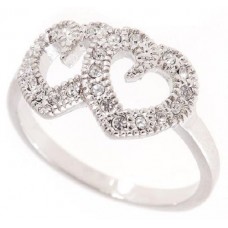 Products: 18k Gold Plated Hearts CZ Love Ring