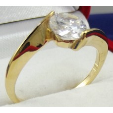 Products: 18K Gold Plated Solitaire CZ Ring