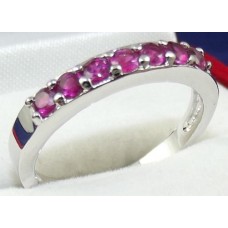Products: Rhodium Plated Garnet colour CZ Ring