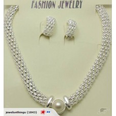 Products: Silver Mesh Necklace Earrings Fancy Magnetic Clasp