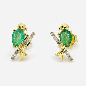 Products: Love Bird in Natural Emerald/Sapphire & Diamond Earrings J Ferns Jewellery