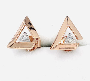 Products: Triangle Diamond Earring in Sterling Silver J Ferns Jewellery