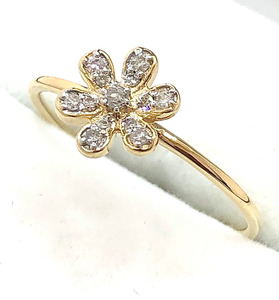 Products: Flower Ring in Diamond and Gold (10420) J Ferns Jewellery