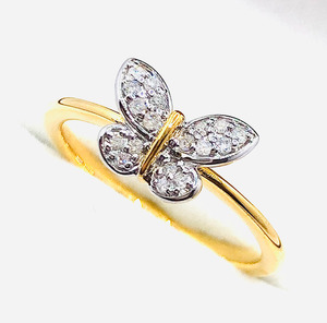 Products: Butterfly Ring in Diamond and Gold (ZFR_0060) J Ferns Jewellery