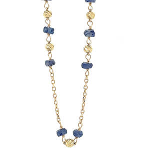Jewellery Sapphire: 18k Yellow Gold Sapphires Necklace