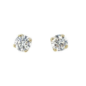 Earrings: 9K Yellow Gold Lab Grown Diamond Stud Earrings