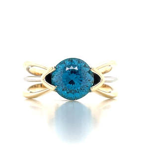 Gemstone Jewellery: 'Nyanza' 9k B/Tn 3.68ct Blue Zircon Ring
