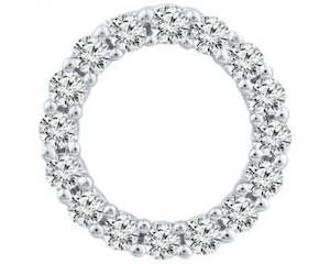 Diamond Necklaces Pendants: 9kWhite Gold Diamond Circle Pendant