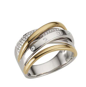 Rings Bands: 9k B/Tn Diamonds Highway Ring