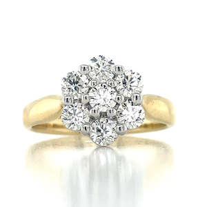Engagement Wedding Rings: 9k B/Tn 1.00ct Diamonds Cluster Ring