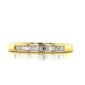 Anniversary Rings: 9k Yellow Gold 0.15ct Baguette Diamonds Ring