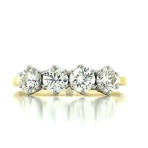 Anniversary Rings: 18k B/Tn 4=1.00ct Diamonds Ring