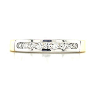 Anniversary Rings: 9k B/Tn Diamonds Channel Band Ring