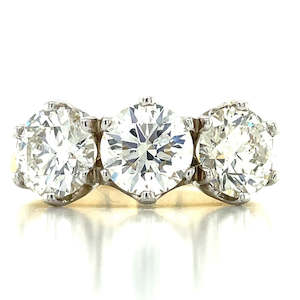 Rings Three Stone: 18k B/Tn 3.04ct Diamonds 3st Ring