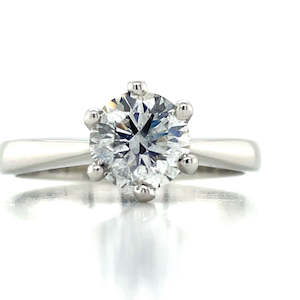 Engagement Rings: 'Kirsty' Platinum 1.13ct F SI2 Solitaire Diamond Ring