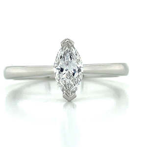 Engagement Rings: 'Marquan' Platinum Marquise Diamond Ring