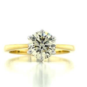 Engagement Rings: 18k B/Tn1.52ct Round Diamond Solitaire Ring