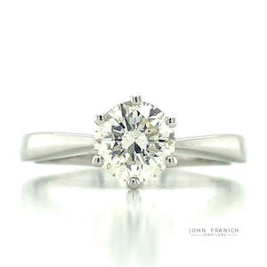 Engagement Rings: 18k White Gold 1.50ct Solitaire Diamond Ring