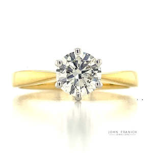 Engagement Rings: 18k B/Tn 1.01ct Solitaire Diamond Ring