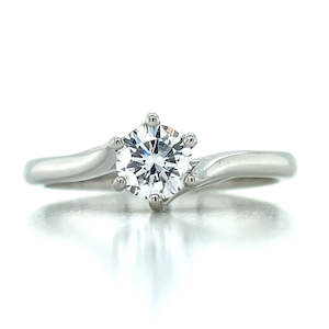 Engagement Rings: 'Michel' Platinum 0.50ct Solitaire Crossover Diamond Ring
