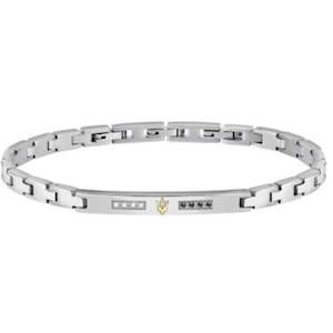 Diamond Jewellery: MASERATI BRACELET BLK&WHITE DIAMOND YG 22CM