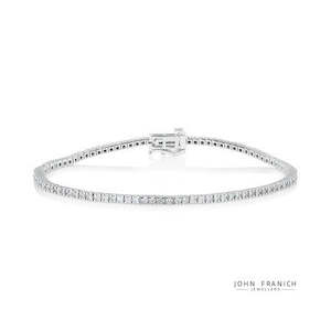Diamond Bracelets Bangles: 9k White Gold 1.5ct Diamond Tennis Bracelet