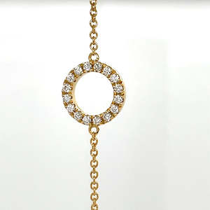 Diamond Bracelets Bangles: 18k Yellow Gold Diamond Circle Bracelet