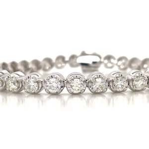 Diamond Bracelets Bangles: 18K White Gold 6ct Round Diamonds Tennis Bracelet