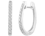 Diamond Earrings: 18k White Gold 0.25ct Diamond Huggie Earrings
