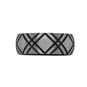 Ziro: Zirconium Criss Cross Pattern Ring