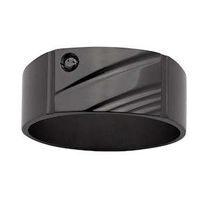 Ziro: Black Zirconium w Black Diamond Ring