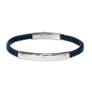 Borsari Jewels: Borsari Gioielli Skema St/Stl Blue PVD Bracelet w 18K Gold Screws