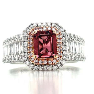 The Platinum Collection: Platinum Pink Tourmaline,Diamond & Pink Diamond Cluster Ring
