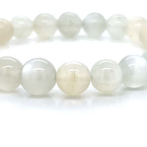 Fashion Jewellery: White Quartz Bead Stretch Bracelet