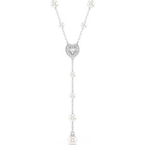 Gifts Under 500: SWAROVSKI CAPSULE:NECKLACE PRL T CRY/RHS