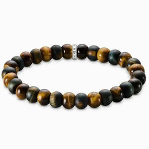 Thomas Sabo Charm Club: THOMAS SABO REBEL BLUE GOLDEN TIGERS EYE B/L 21cm