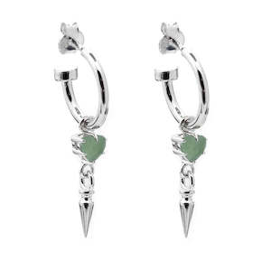 Earrings: Stolen Girlfriends Club Precious Punk Spike Anchor Earrings Green Amethyst