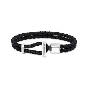 THOMAS SABO REBEL BLACK LEATHER BRACELET