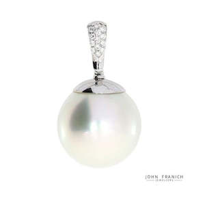 Autore 18K White Gold South Seas Pearl & Diamonds Pendant