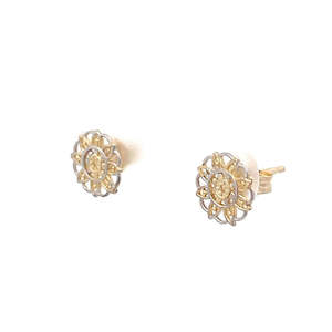 Mothers Day Gifts: 9k B/Tn Filigree Stud Earrings