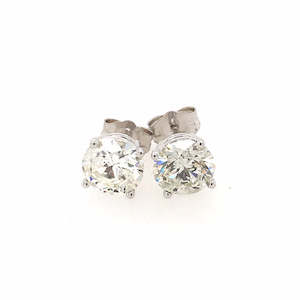 Diamond Earrings: 18k White Gold 1ct Diamond Stud Earrings
