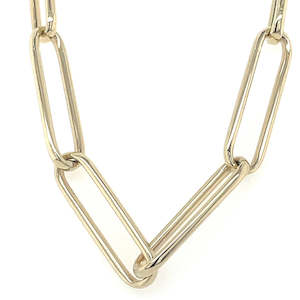 Mothers Day Gifts: 9k Yellow Gold Paperlink Necklace