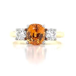 Rings: 'Elio' Platinum 1.87ct Spessartite Garnet & Diamonds Ring