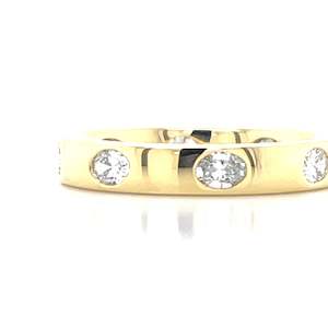 Engagement Wedding Rings: 18k Yellow Gold 0.86ct Oval Diamonds Band Ring