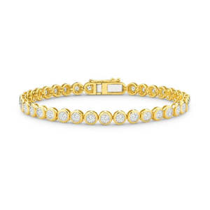 9K Yellow Gold Diamond Tennis Bracelet