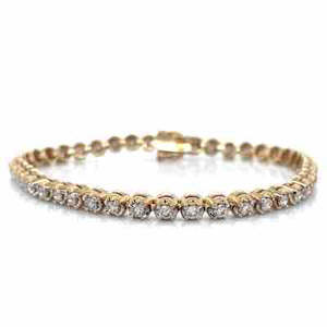 Diamond Jewellery: 9k Yellow Gold 2.5ct Diamond Tennis Bracelet