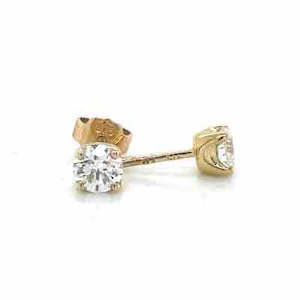 Diamonds: 9K Yellow Gold 2=0.53ct Lab Grown Diamond Stud Earrings