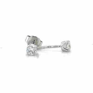 Diamonds: 9K White Gold 2=0.27ct Lab Grown Diamond Stud Earrings